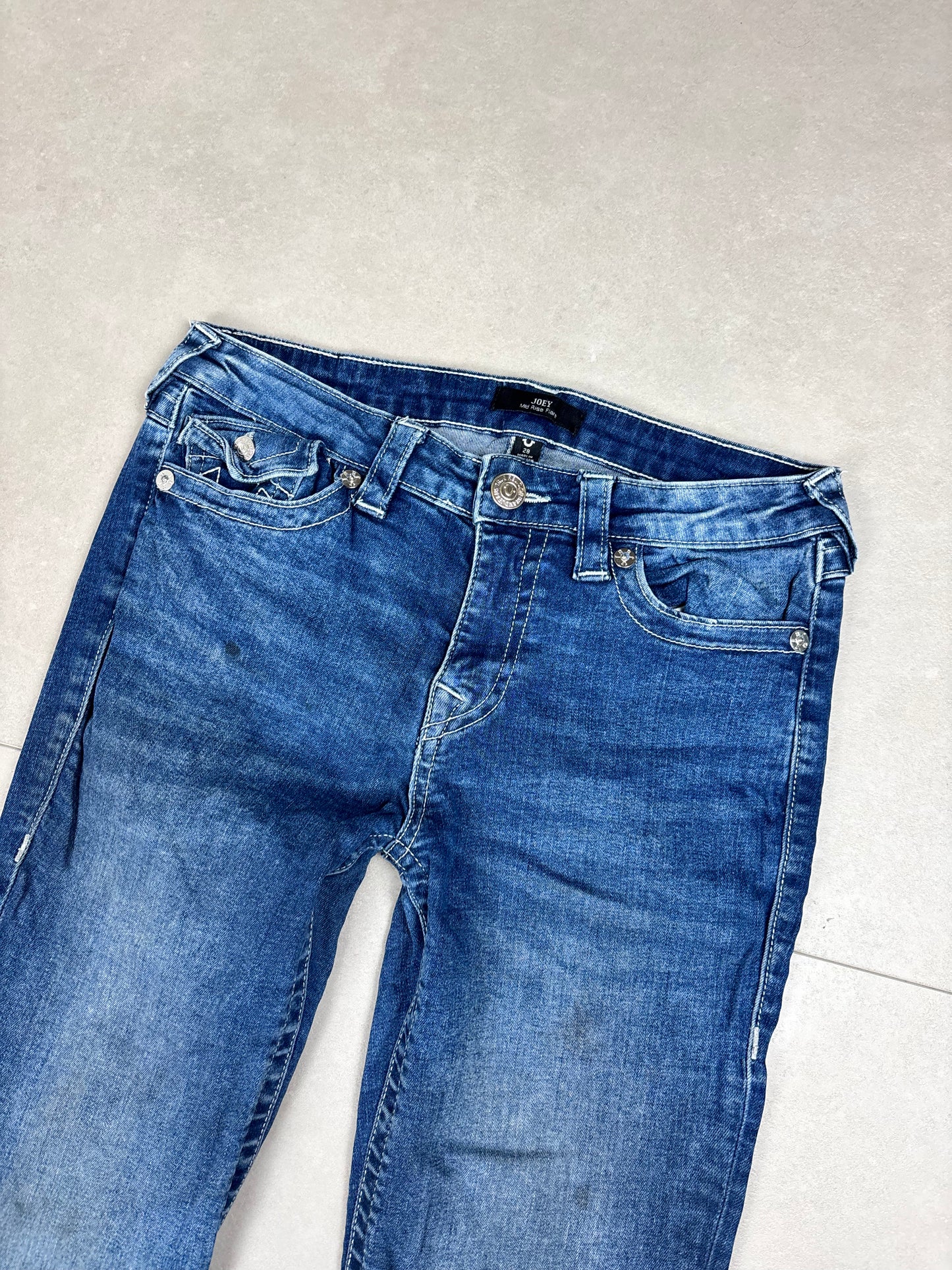 True Religion Mid Waist Flare Bootcut Jeans Blau/Dunkelblau · W28