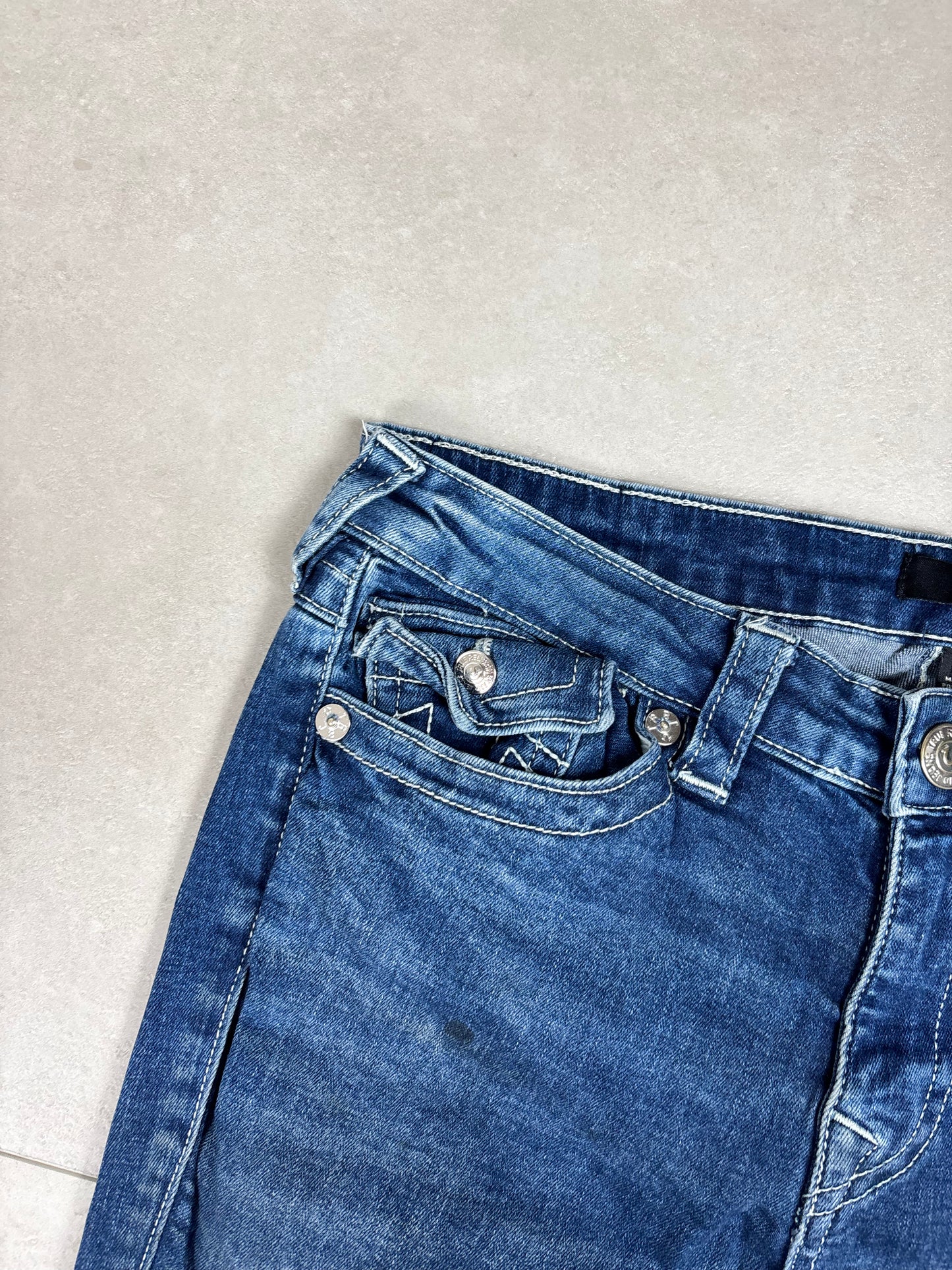 True Religion Mid Waist Flare Bootcut Jeans Blau/Dunkelblau · W28