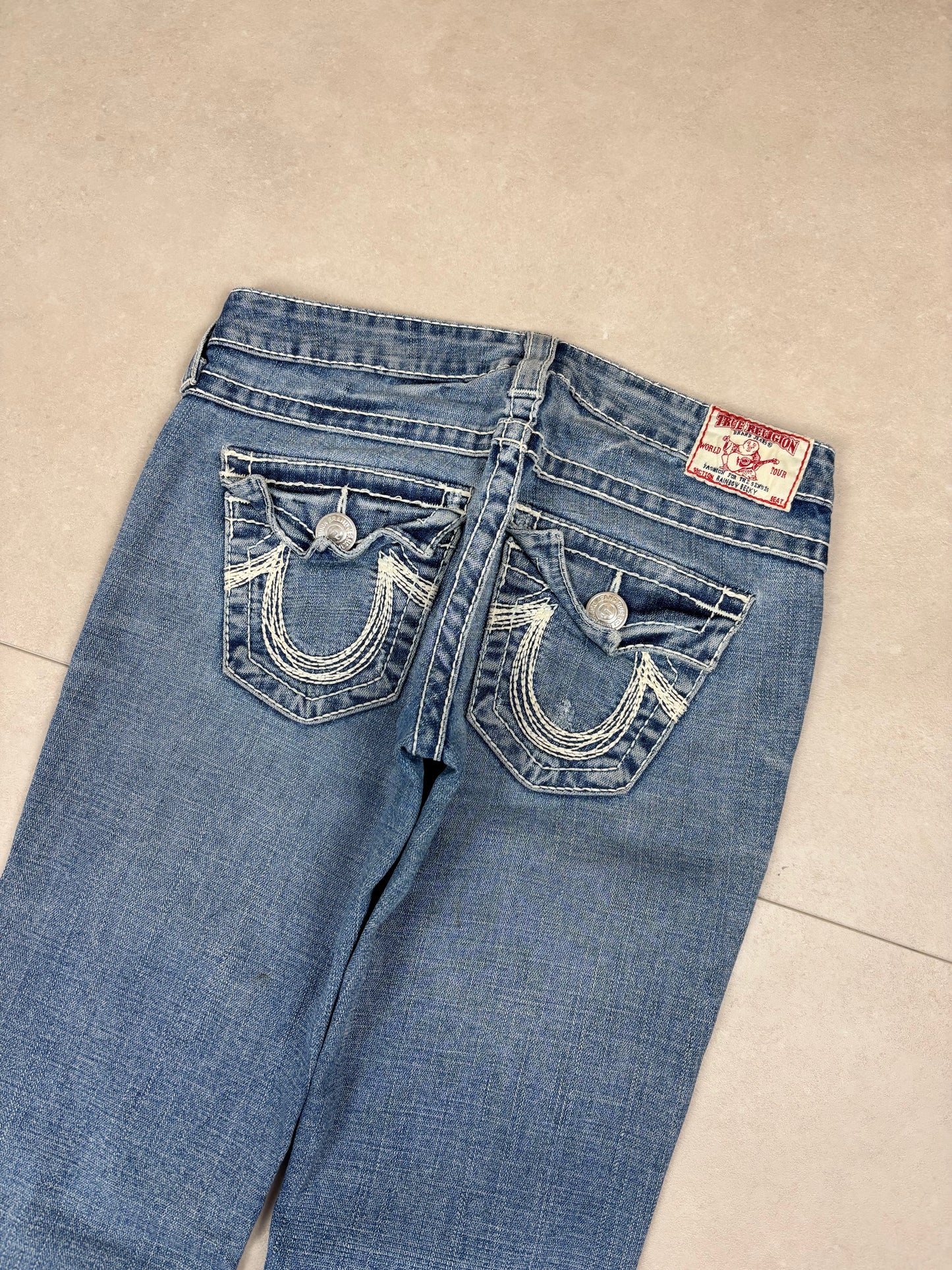 True Religion Flare Low Waist Bootcut Jeans · W25