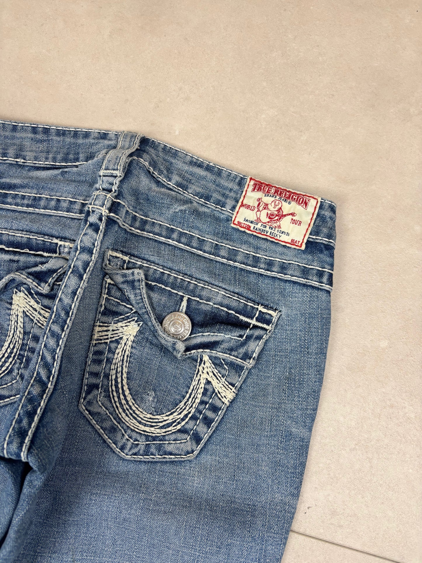 True Religion Flare Low Waist Bootcut Jeans · W25