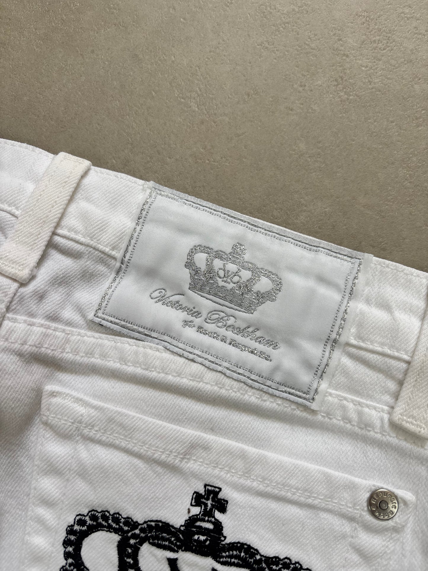 Victoria Beckham Low Waist Flared Jeans White · W26