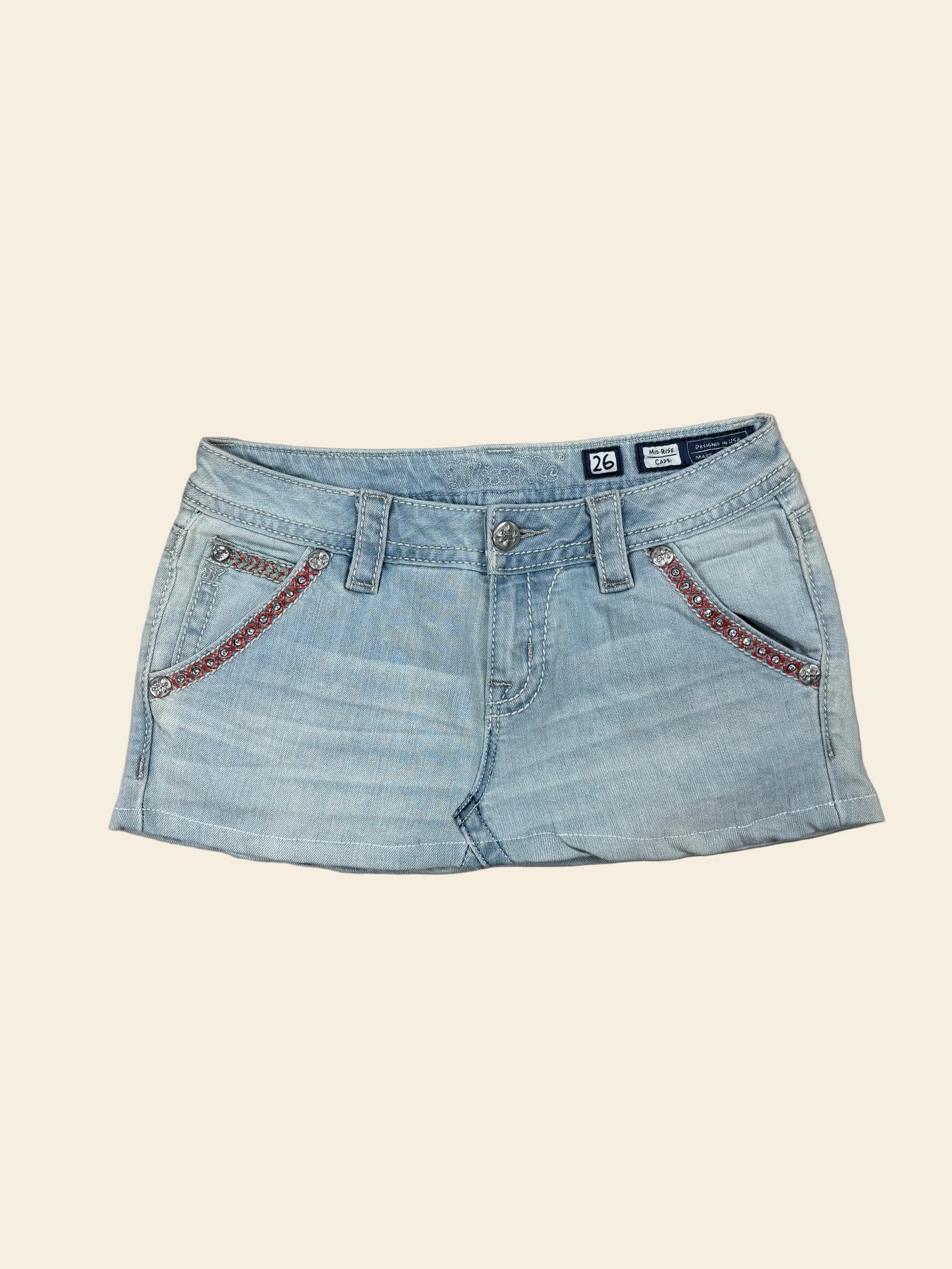 Miss Me Low Waist Mini Skirt Hellblau · W26