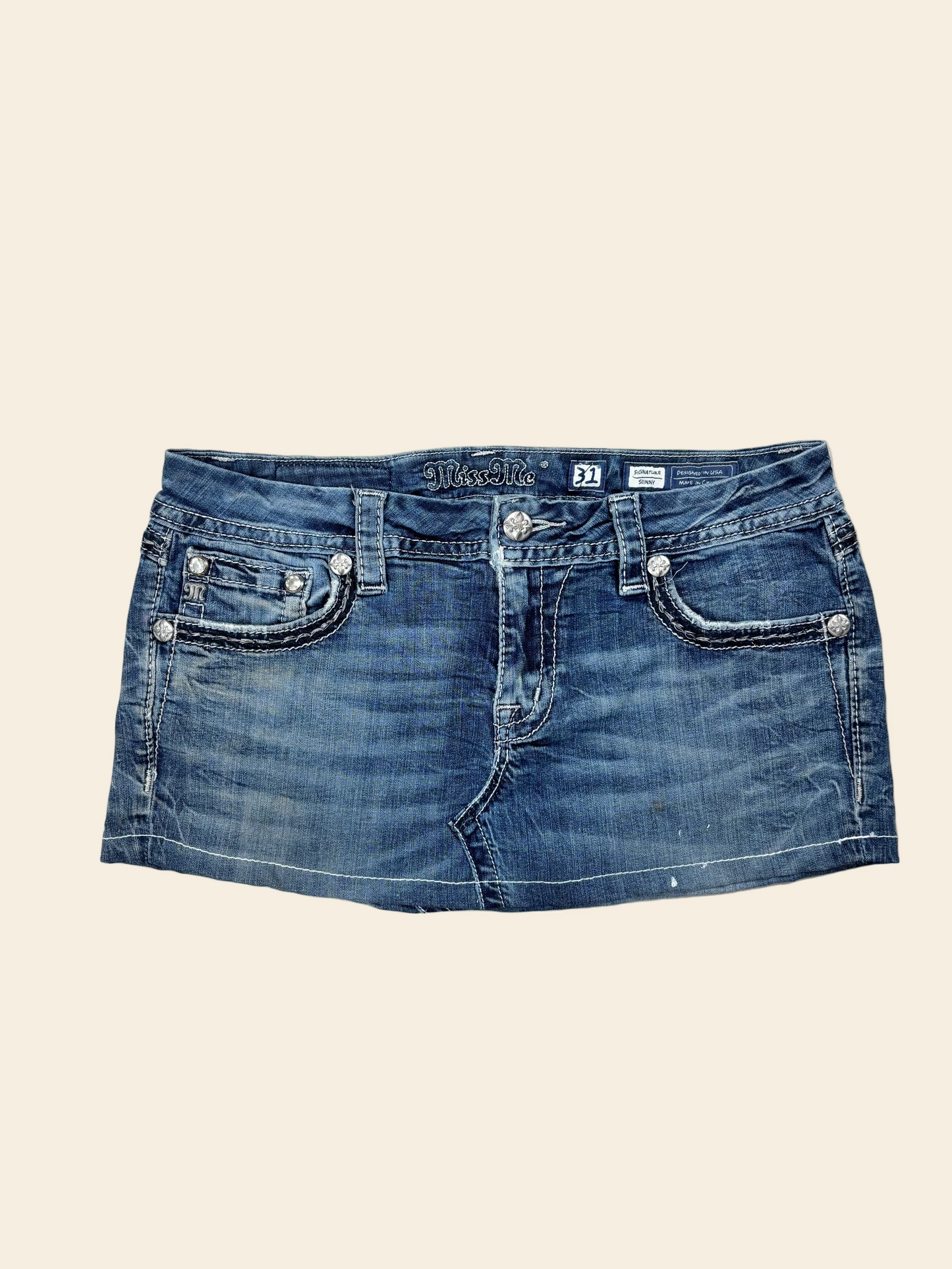 Miss Me Denim Mini Skirt · W31