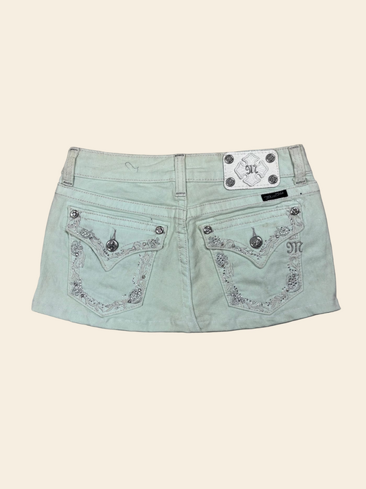 Miss Me Low Waist Mini Skirt Mint · W27