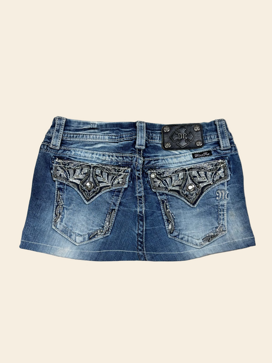 Miss Me Denim Mini Skirt · W28