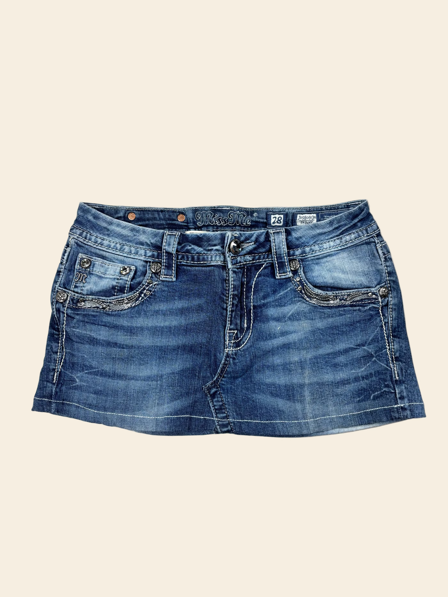 Miss Me Denim Mini Skirt · W28