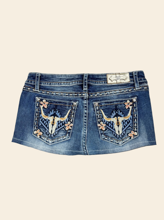 Miss Me Denim Mini Skirt · W32