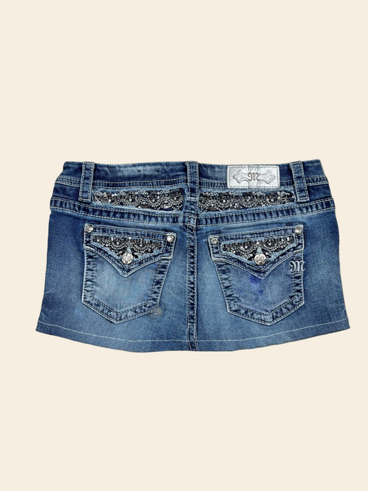 Miss Me Denim Mini Skirt · W30