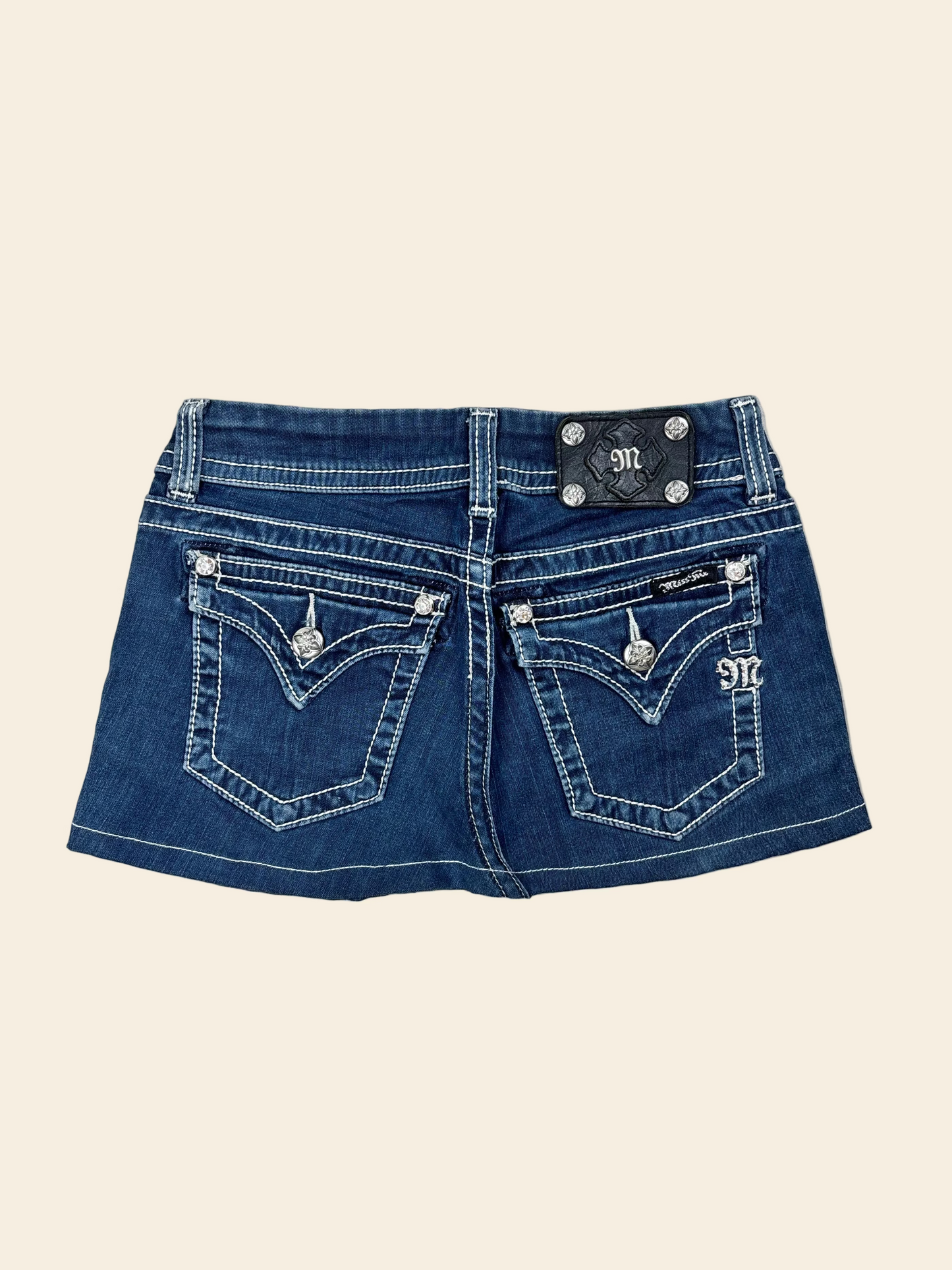 Miss Me Low Waist Mini Skirt Navy · W25