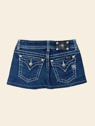 Miss Me Low Waist Mini Skirt Navy · W25
