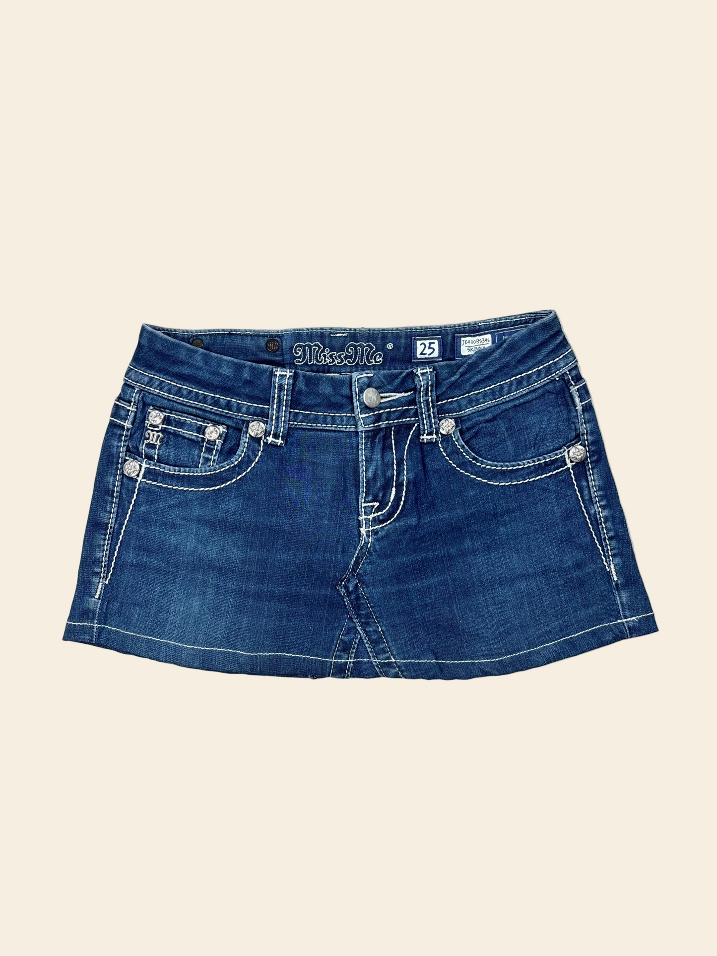 Miss Me Low Waist Mini Skirt Navy · W25