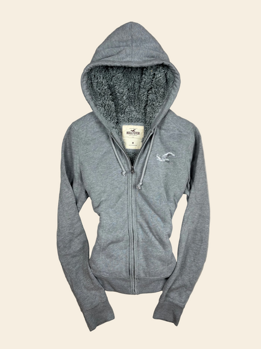 Hollister Teddyfleece Zip-Hoodie Grau · M