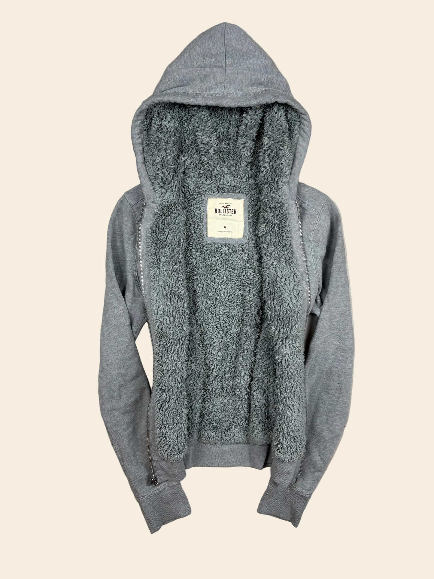 Hollister Teddyfleece Zip-Hoodie Grau · M