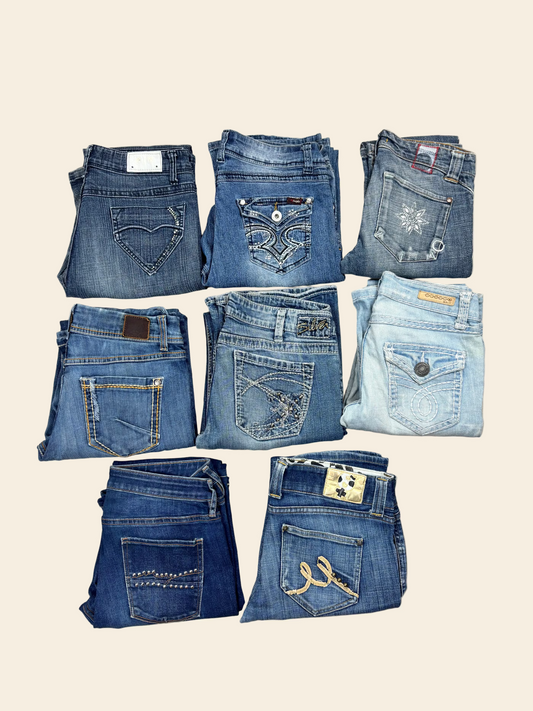 8 Stück y2k Jeans Damen Bulk