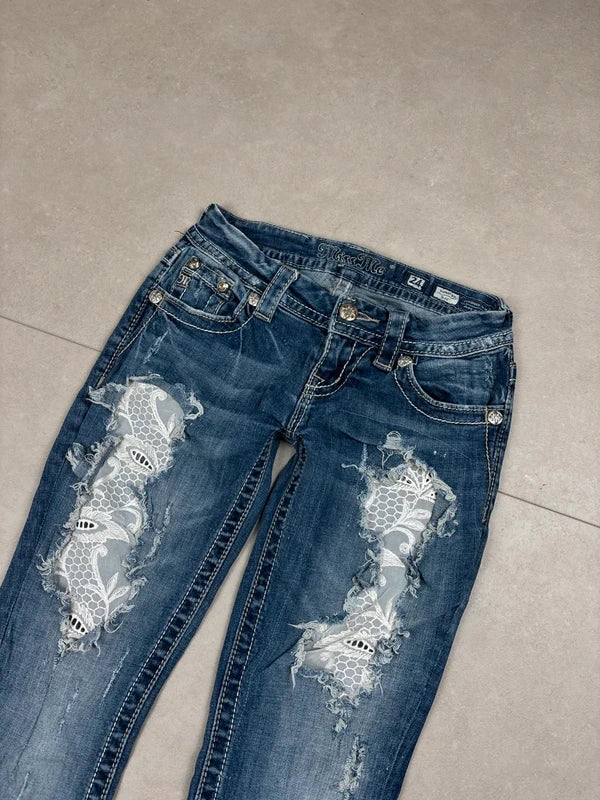 Miss Me Low Waist Bootcut Jeans Blau · W24
