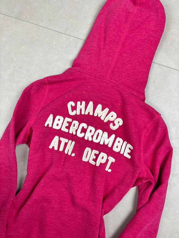 Abercrombie & Fitch Zip-Hoodie Pink/Weiß · S