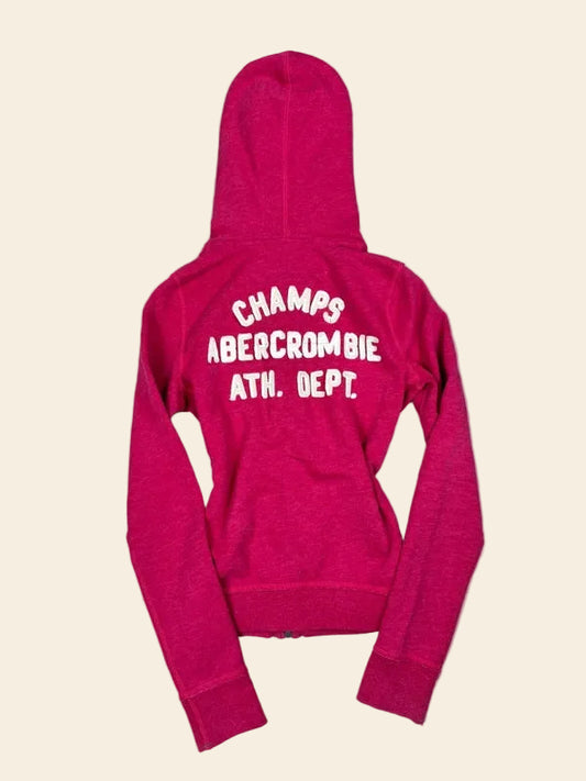 Abercrombie & Fitch Zip-Hoodie Pink/Weiß · S