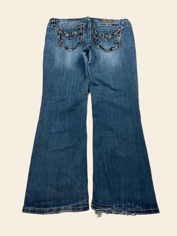 Miss Me Mid Waist Bootcut Jeans Blau · W36
