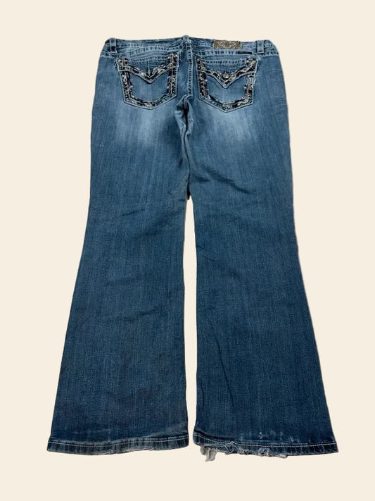 Miss Me Mid Waist Bootcut Jeans Blau · W36