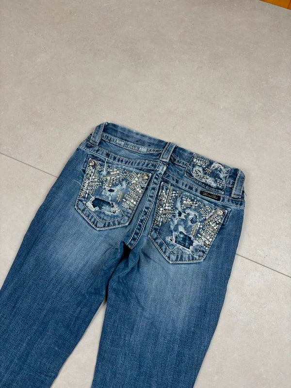 Miss Me Low Waist Bootcut Jeans Blau · W24