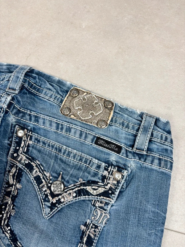 Miss Me Mid Waist Bootcut Jeans Blau · W36