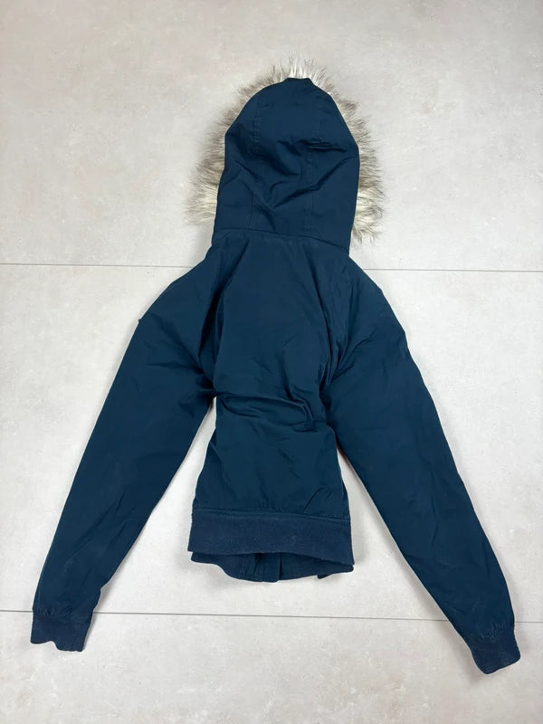 Hollister Winter-/Übergangsjacke Navy mit Kapuze · M