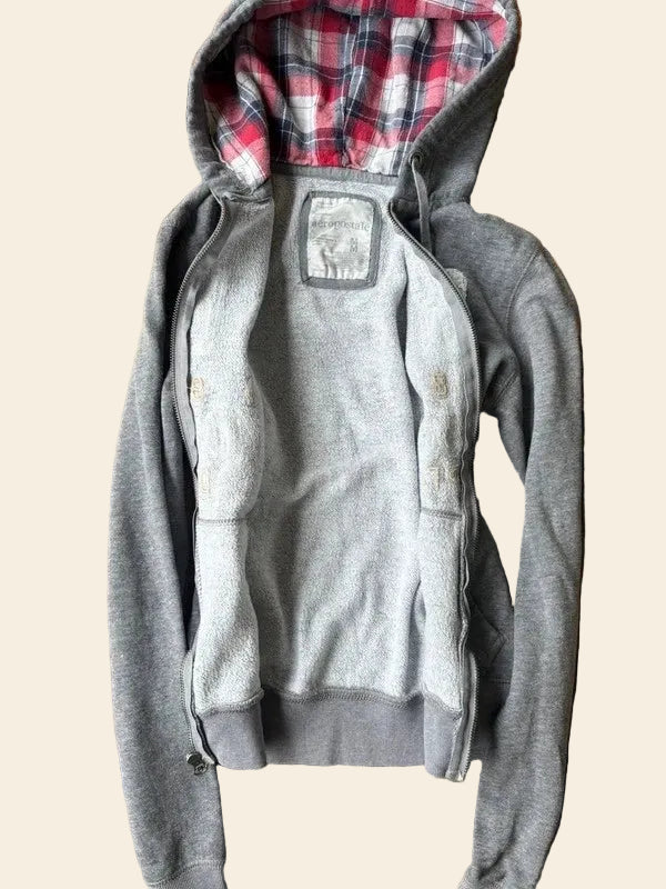 Aéropostale Zip-Hoodie Grau · M